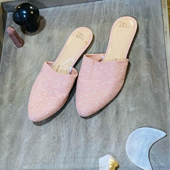 Time & Tru Blush Studded Mules size 8 - Picture 2 of 4